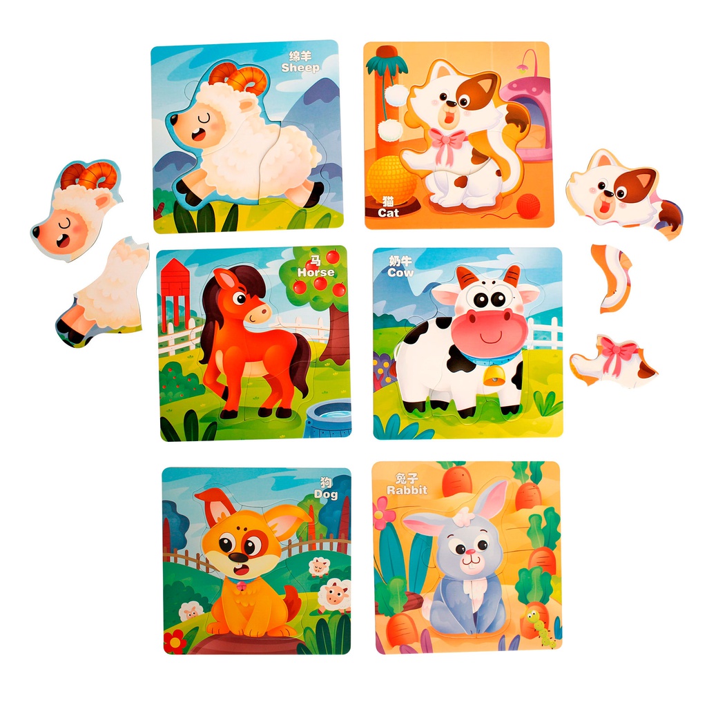 TARJETAS ROMPECABEZAS 3-6 PCS