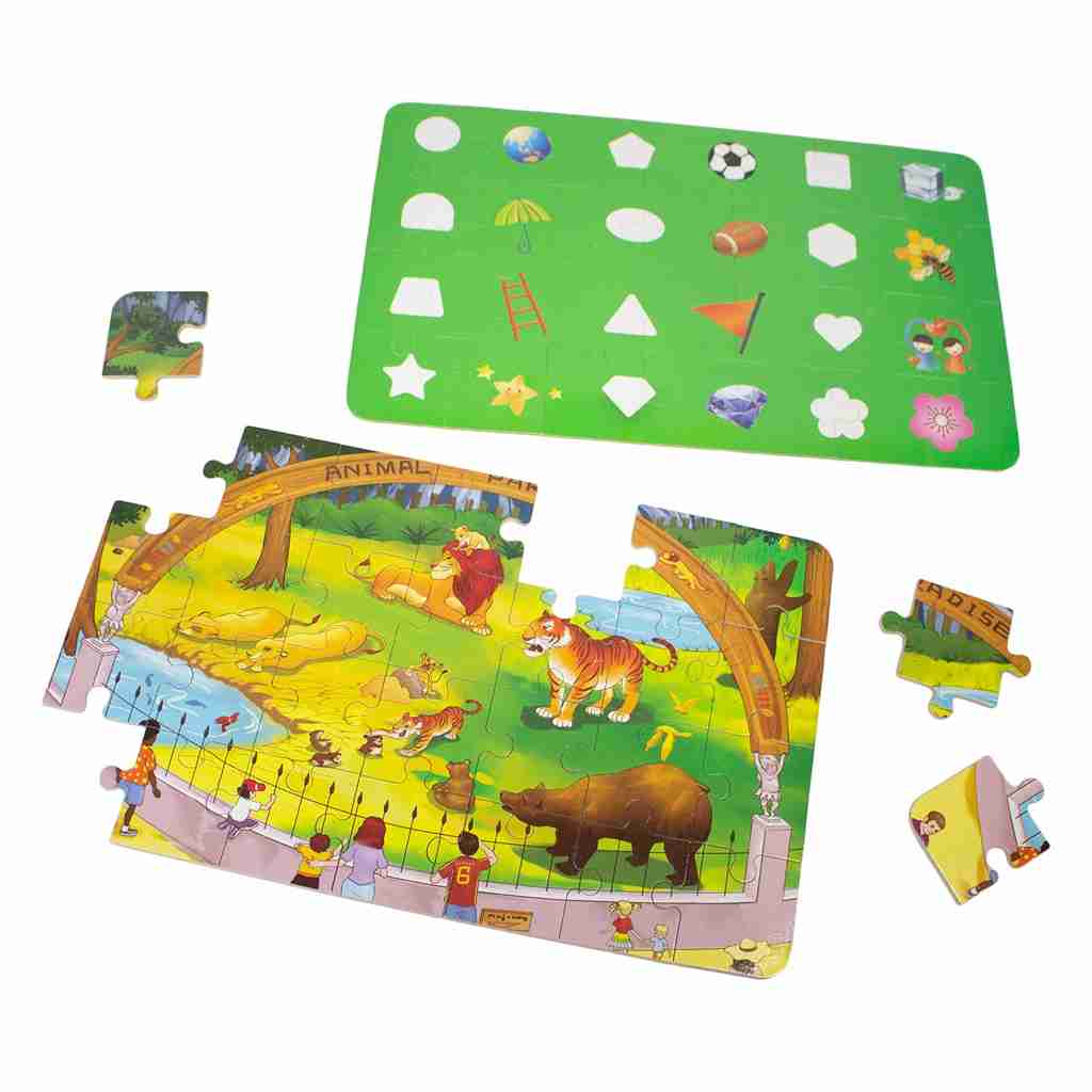 CAJA 4 ROMPECABEZA  ZOO 28 PCS. MADERA