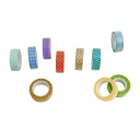 CINTA ADHESIVA COLOR DECORADA SET 10PCS 1.5X10MTS