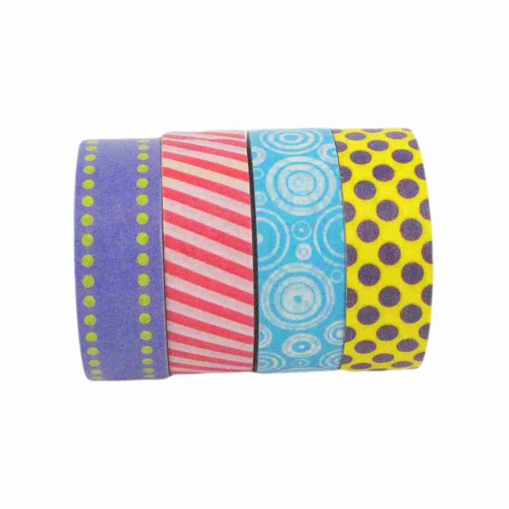CINTA ADHESIVA COLOR DECORADA SET 10PCS 1.5X10MTS