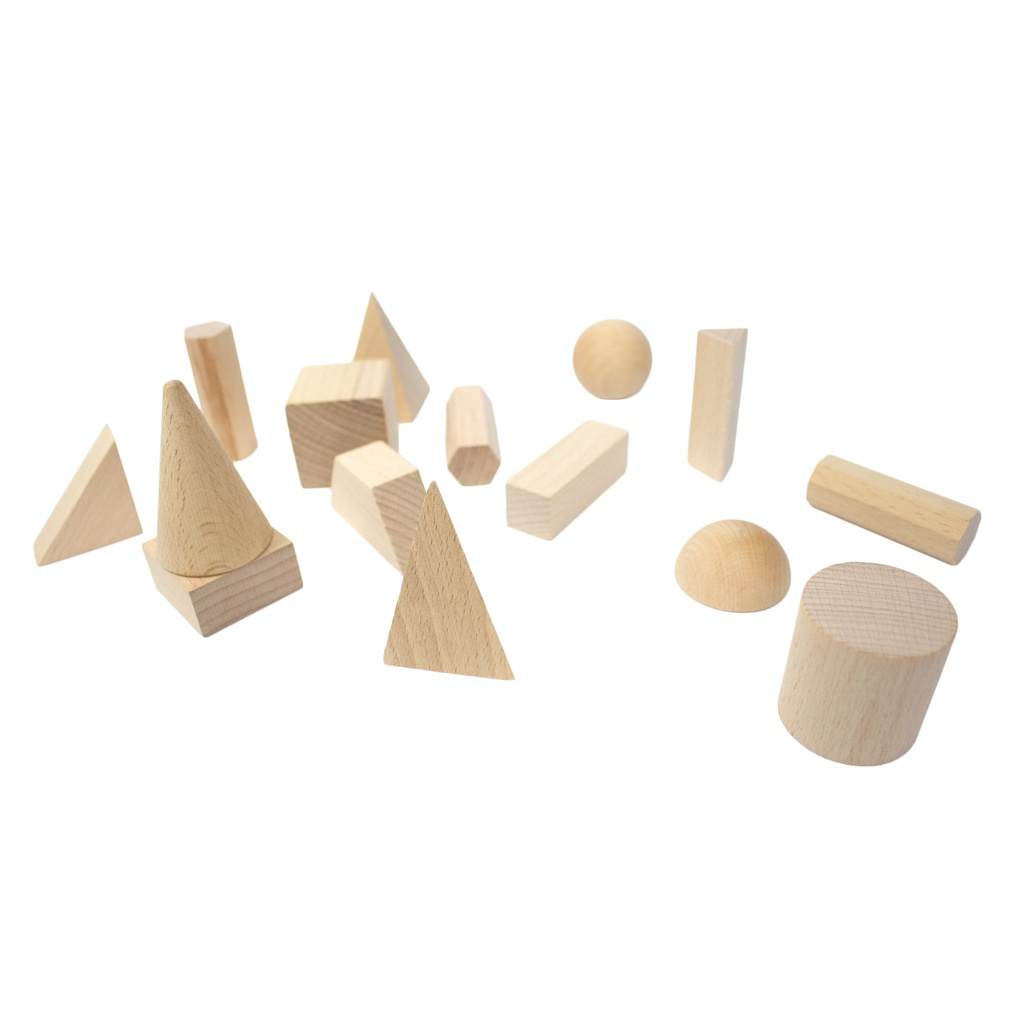 CUERPOS GEOMETRICOS MADERA 15 PCS.