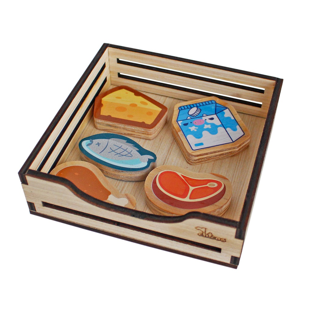 SET REPLICA ALIMENTOS MADERA
