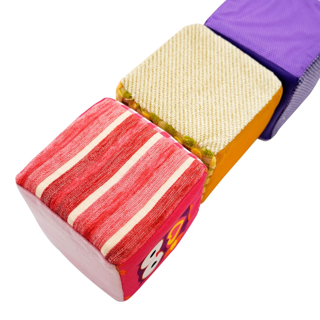 JUEGO DE 3 CUBOS SENSORIALES TELA