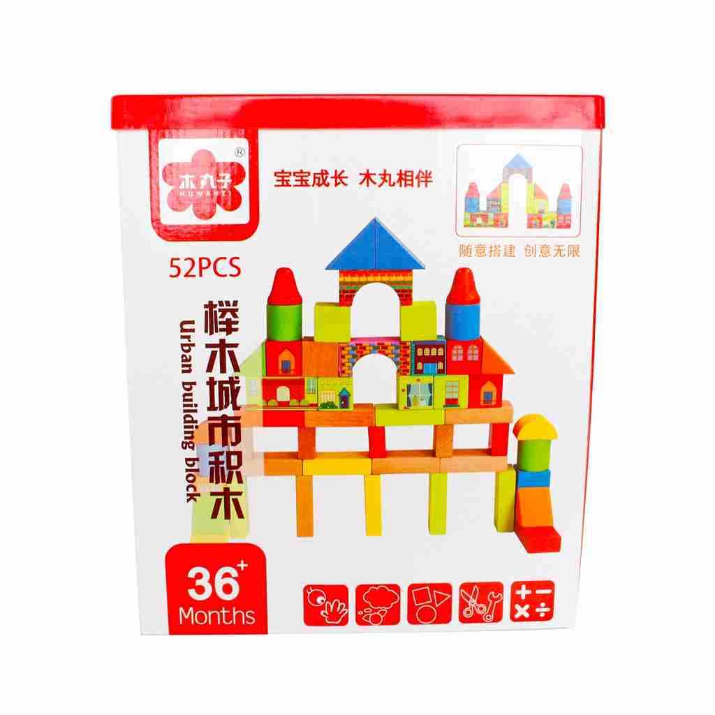 TROZOS MADERA 52 PCS C/BALDE ENSARTE