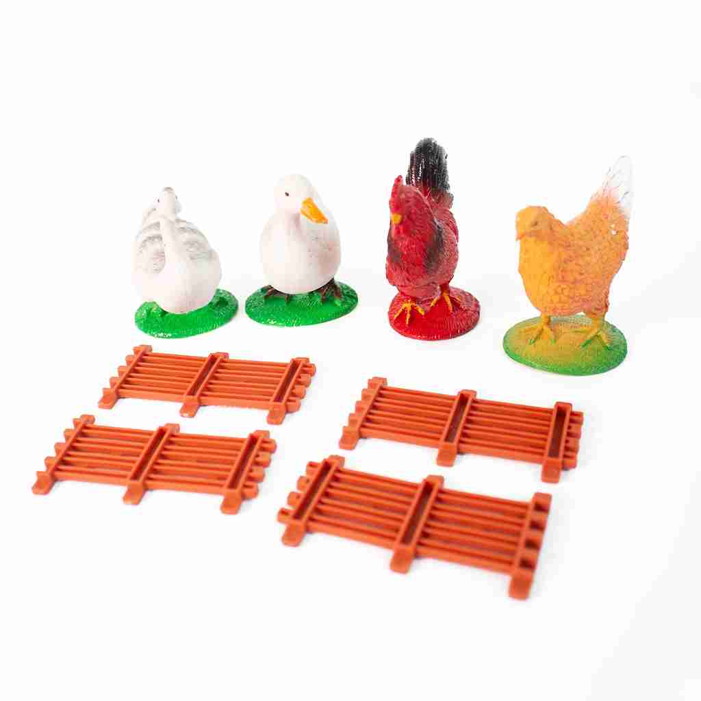 BOLSA ANIMALES AVES DE GRANJA 8 PCS.