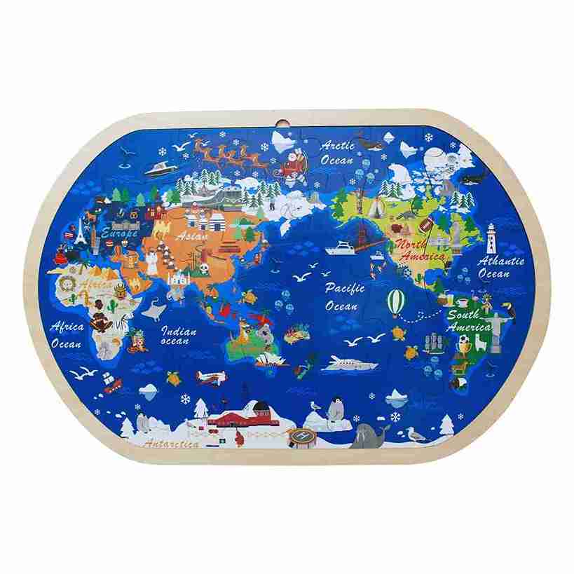 ROMPECABEZAS MAPAMUNDI 42 PCS. MADERA