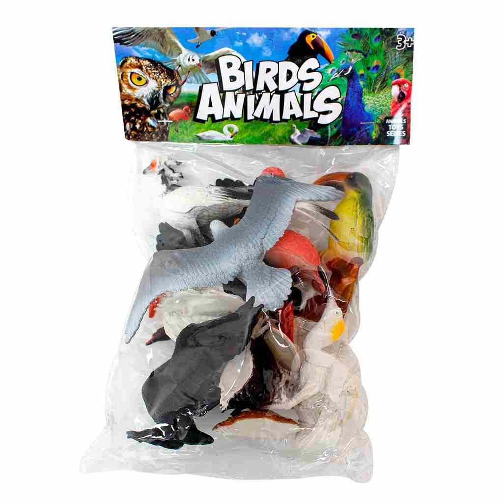 BOLSA ANIMALES AVES 8 PCS. GRANDES