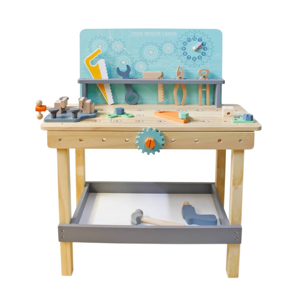 BANCO TRABAJO MADERA CELESTE