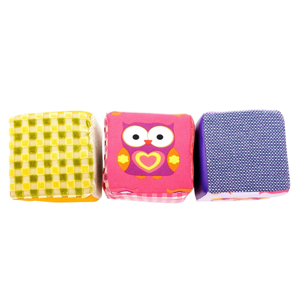 JUEGO DE 3 CUBOS SENSORIALES TELA